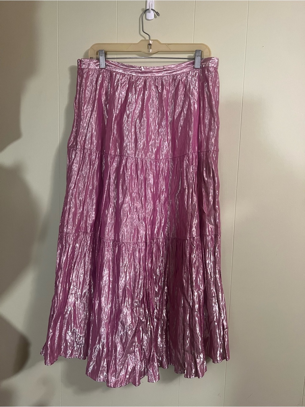 Maeve by Anthropology Pink Iridescent Maxi Skirt size 14